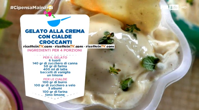 gelato alla crema con cialde croccanti