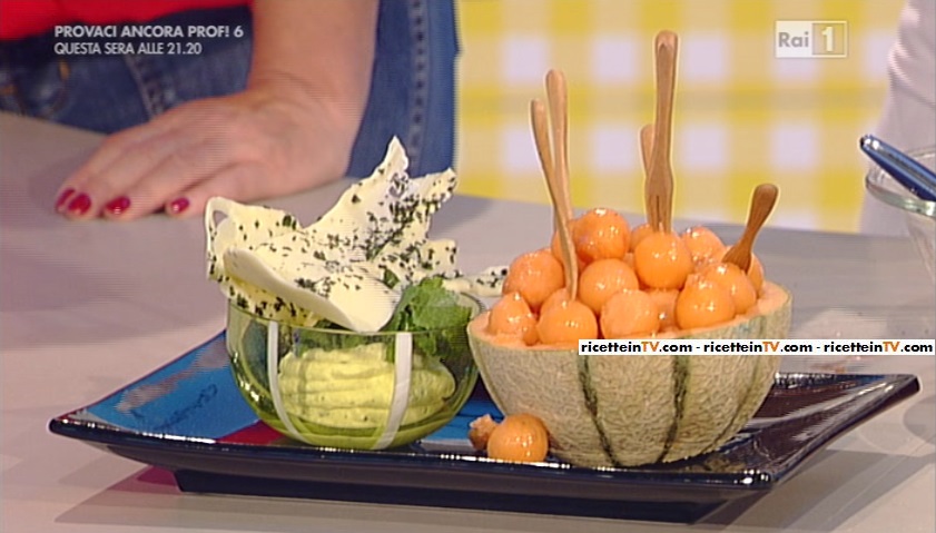 melone al porto con mousse di cioccolato bianco