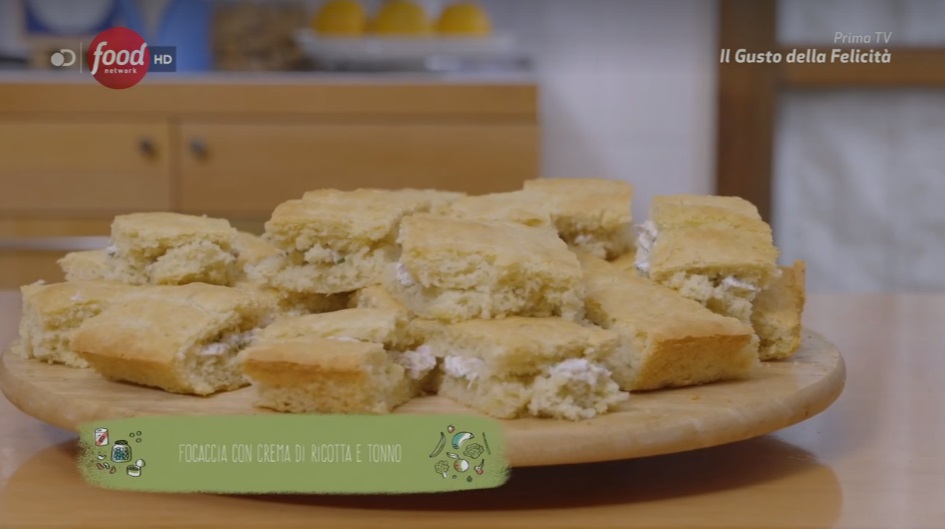 focaccia con crema di ricotta