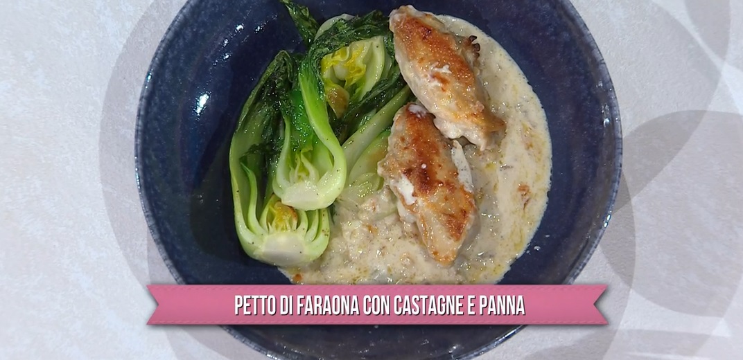 petto di faraona con castagne