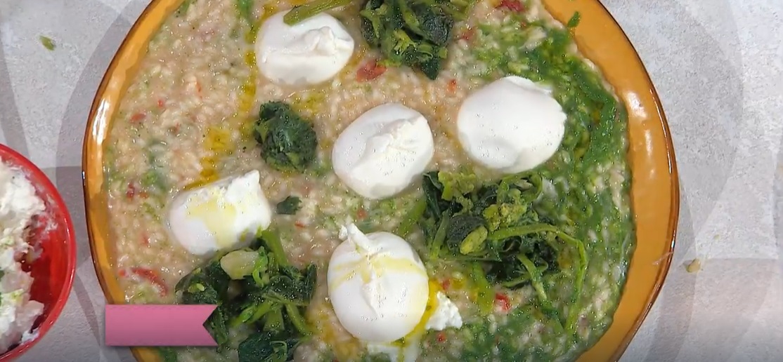 risotto cime di rapa e burratina di Sergio Barzetti