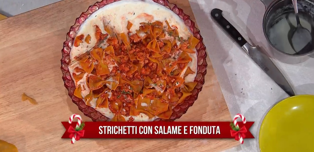 strichetti con salame e fonduta di Chloe Facchini