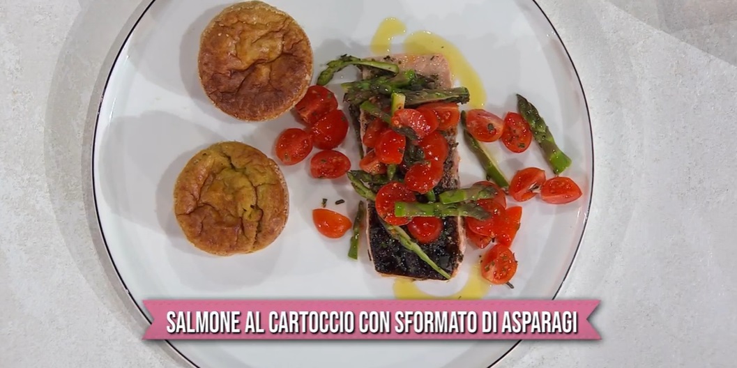 salmone al cartoccio con sformato di asparagi di Ivano Ricchebono