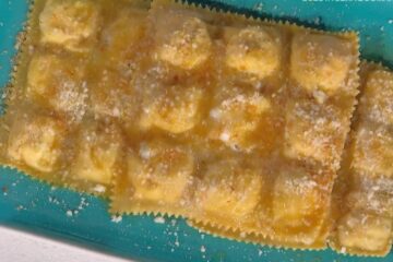 raviolone formaggi e miele di gemelli Billi