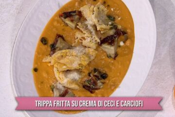 trippa fritta su crema di ceci e carciofi di Gian Piero Fava