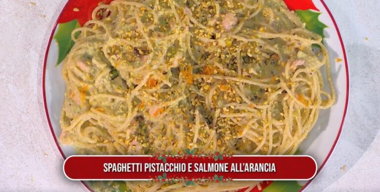 spaghetti pistacchio e salmone all'arancia di Antonio Paolino