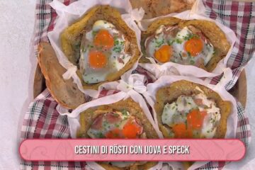 cestini di rosti con uova e speck di Barbara De Nigris