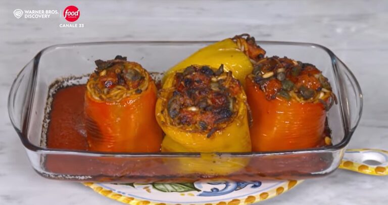 peperoni ripieni di spaghetti