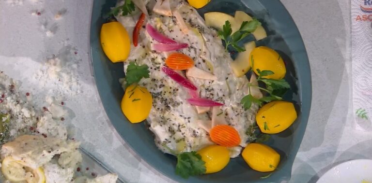 spigola in crosta e verdure all'agrodolce di Fabio Potenzano
