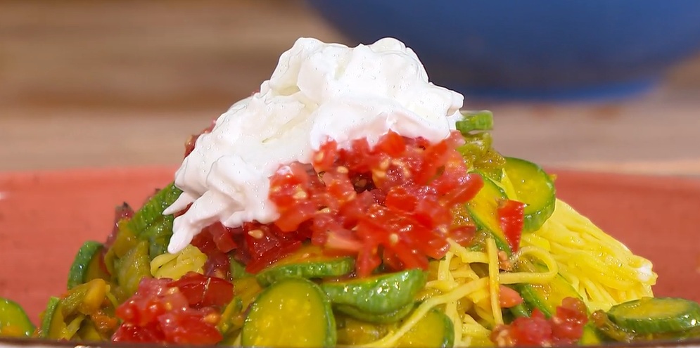 tagliolini fiori di zucca e stracciatella di Giusina Battaglia