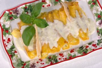 cannelloni di baccalà patate e porri di Antonio Paolino