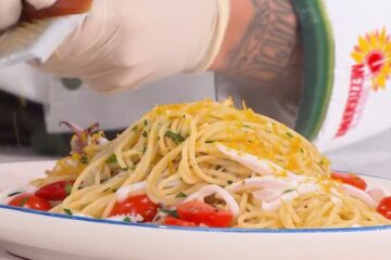 spaghetti calamari e bottarga di Federico Fusca