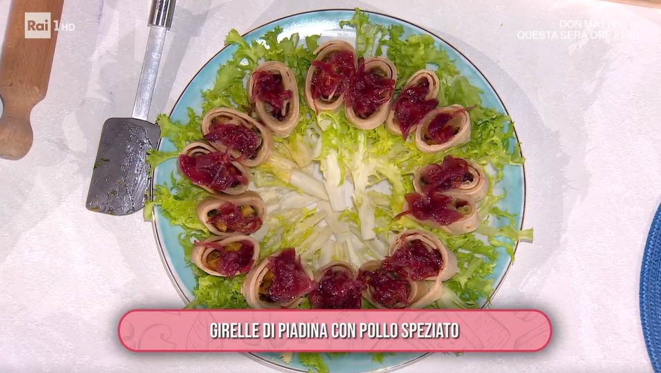 girelle di piadina con pollo speziato di Zia Cri