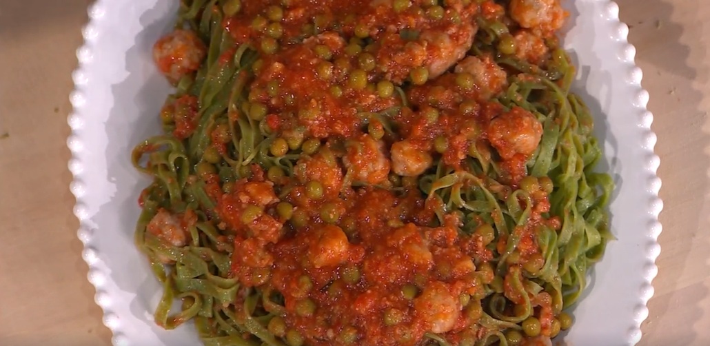 tagliatelle all'ortica con polpette di Alessandra Spisni