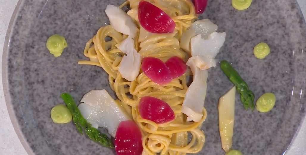 chitarrine baccalà e asparagi di Gian Piero Fava