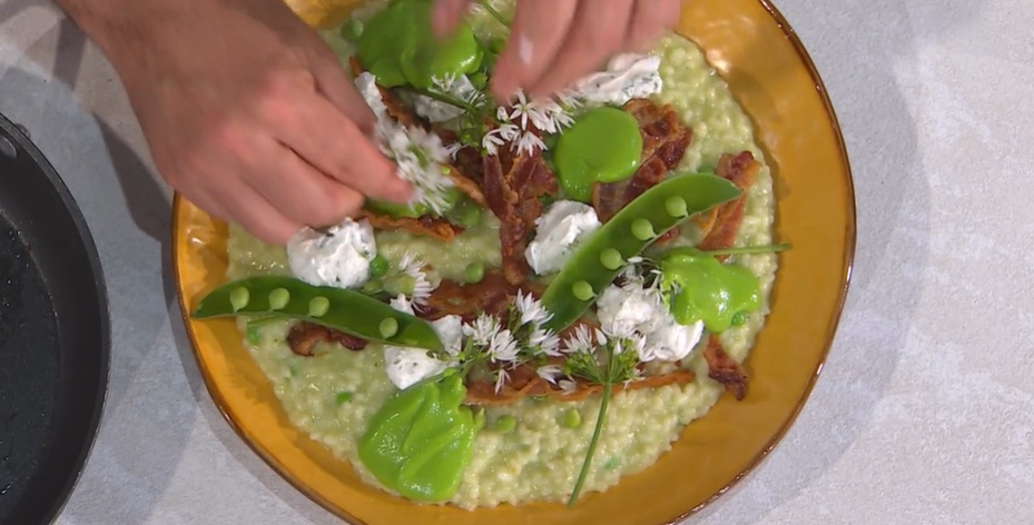 risotto piselli e caprino