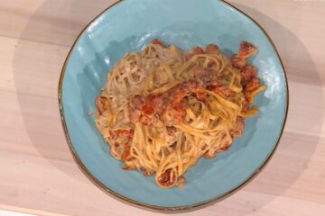 tagliolini alle mandorle e pomodorini confit di Daniele Persegani